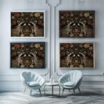 Raccoon Morris Botanical Wall Art Print