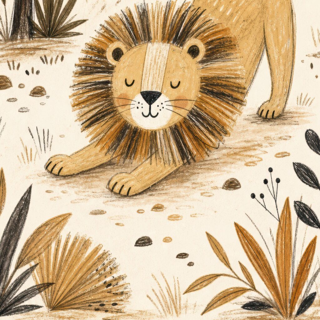 Safari Lion Nursery Print