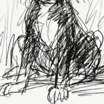 Scribble Cowboy Dog Print