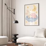 Sleeping Bunny Moon Cloud Print