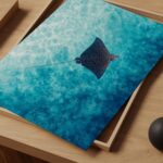 Spotted Eagle Ray Gliding Over a Turquoise Reef Print