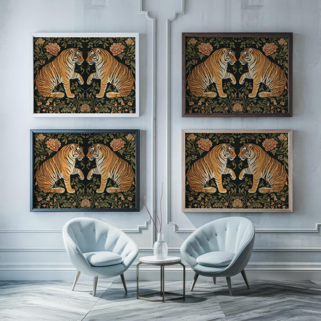 Tiger Floral Art Print