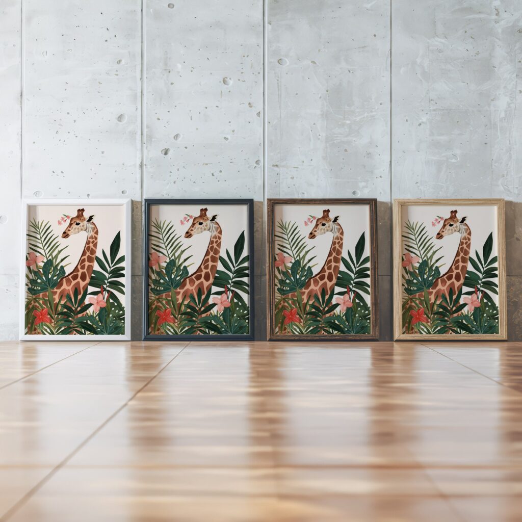 Tropical Giraffe Art Print