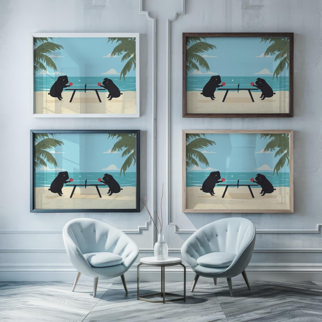 Tropical Pug Print