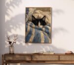 Tuxedo Sleeping Cat Print