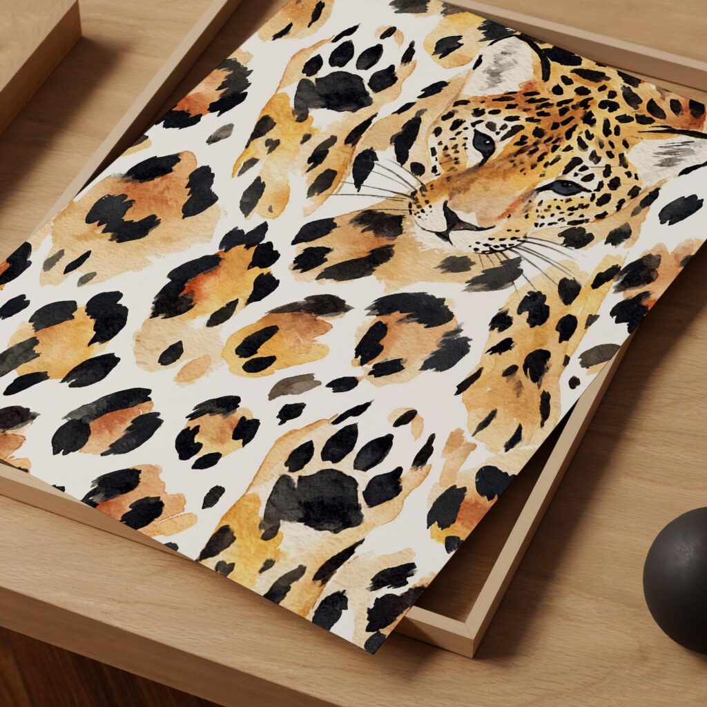 Watercolor Leopard Print Wall Art