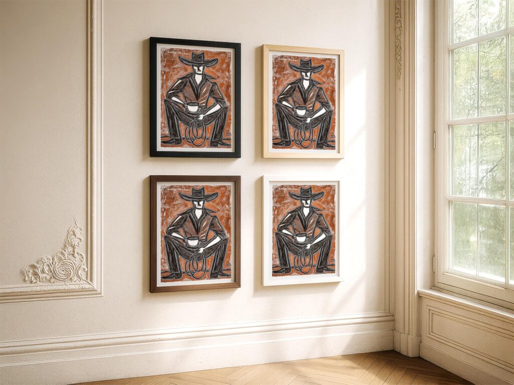 Western Cowboy Coffee Print