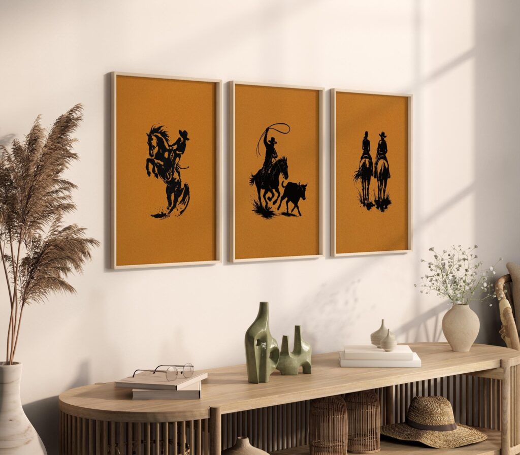 Western Rodeo Art Print Set