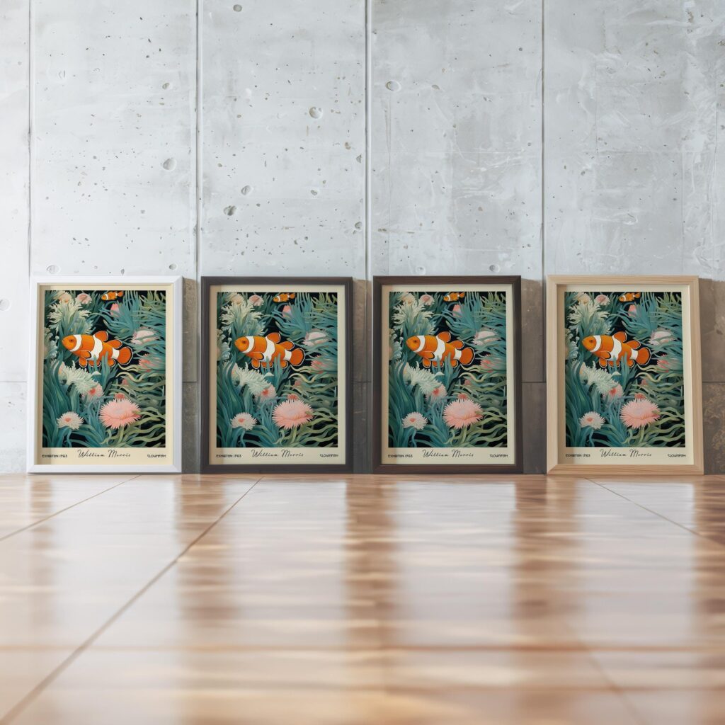 William Morris Clownfish & Turtle Print Set