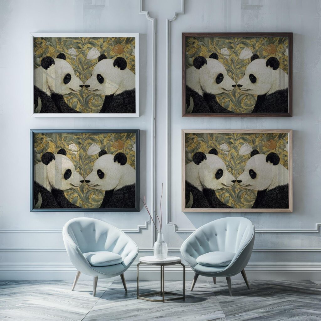 William Morris Panda Botanical Print