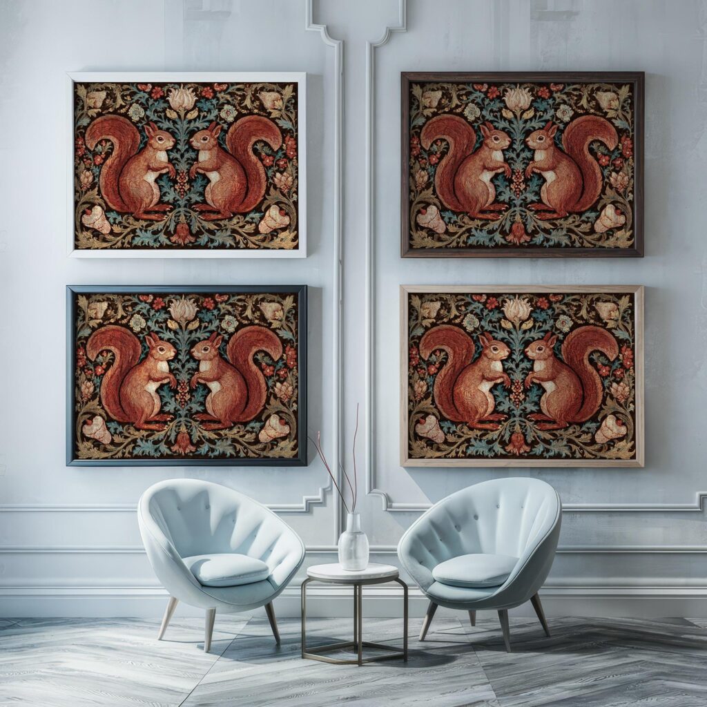 William Morris Squirrel Botanical Wall Art Print