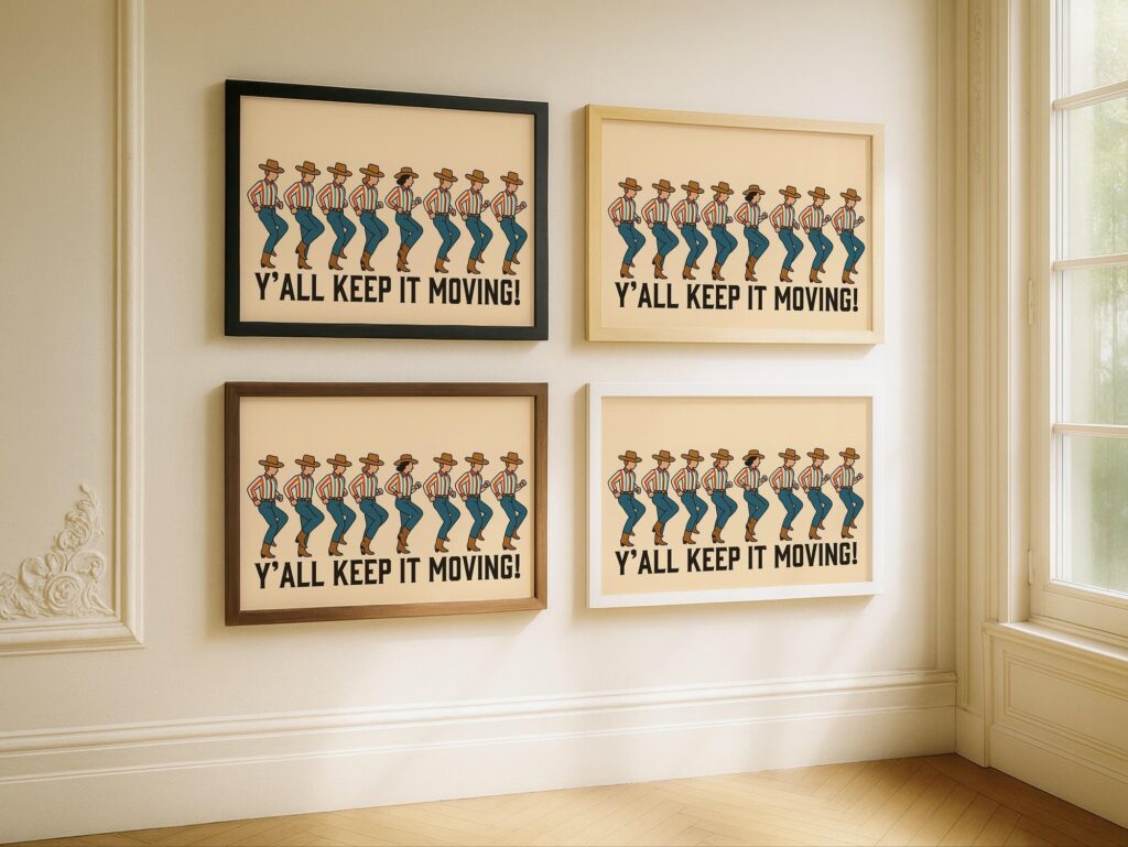 Y'all Line Dancing Wall Art