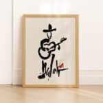 Abstract Cowboy Guitarist Ink Print