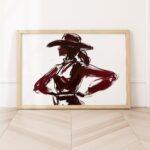 Abstract Cowgirl Silhouette Art Print