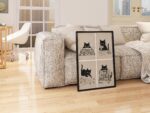 Black Cats Playing Board Games Print