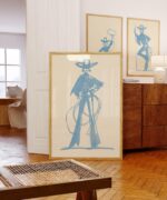 Blue Cowgirl Set of 3 Prints