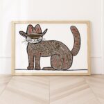 Boho Western Cat Print