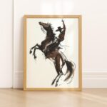 Bucking Bronco Western Horse Poster