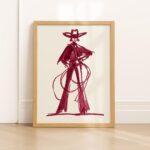 Burgundy Cowgirl Art Print