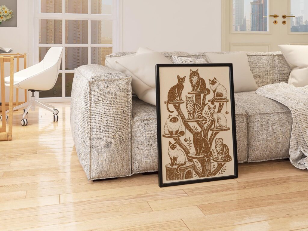 Cats on a Tree Print