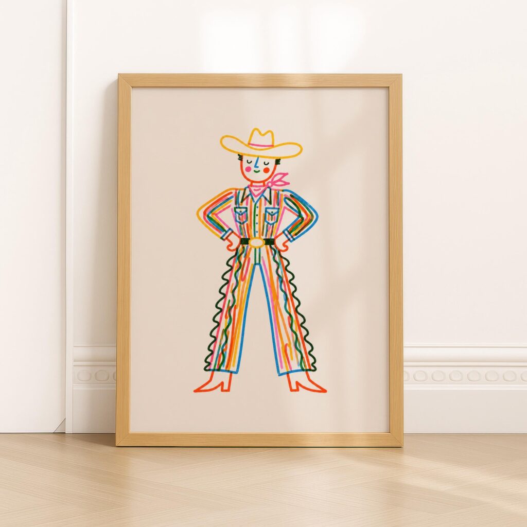 Colorful Cowboy Print