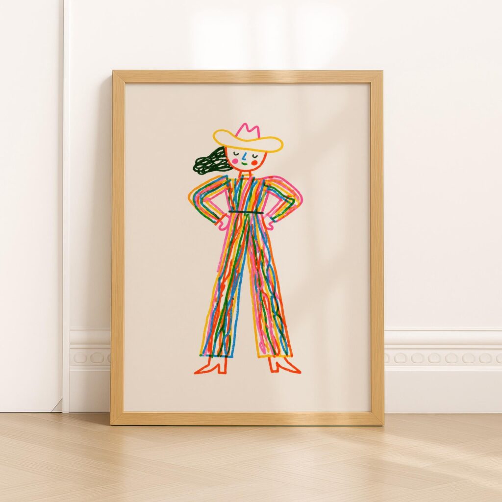 Colorful Cowgirl Print