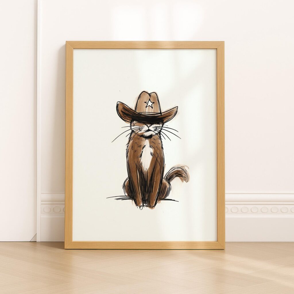 Cowboy Cat Sheriff Print