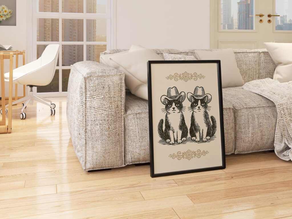 Cowboy Cats Print