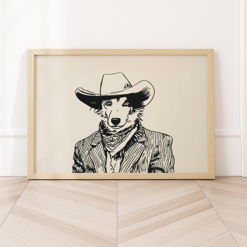 Cowboy Dog Art Print