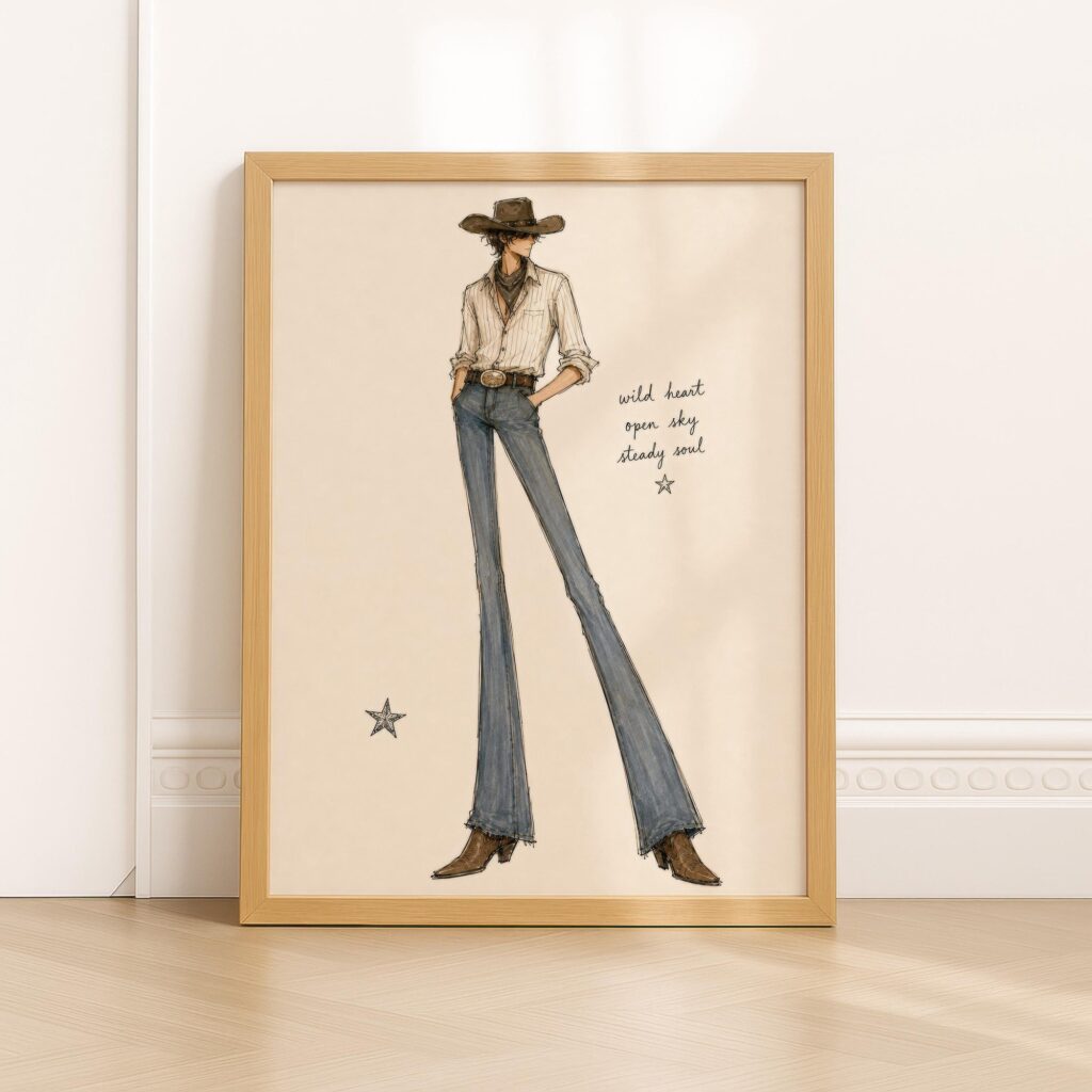 Cowboy Fashion Print