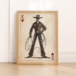 Cowboy King of Hearts Vintage Western Print
