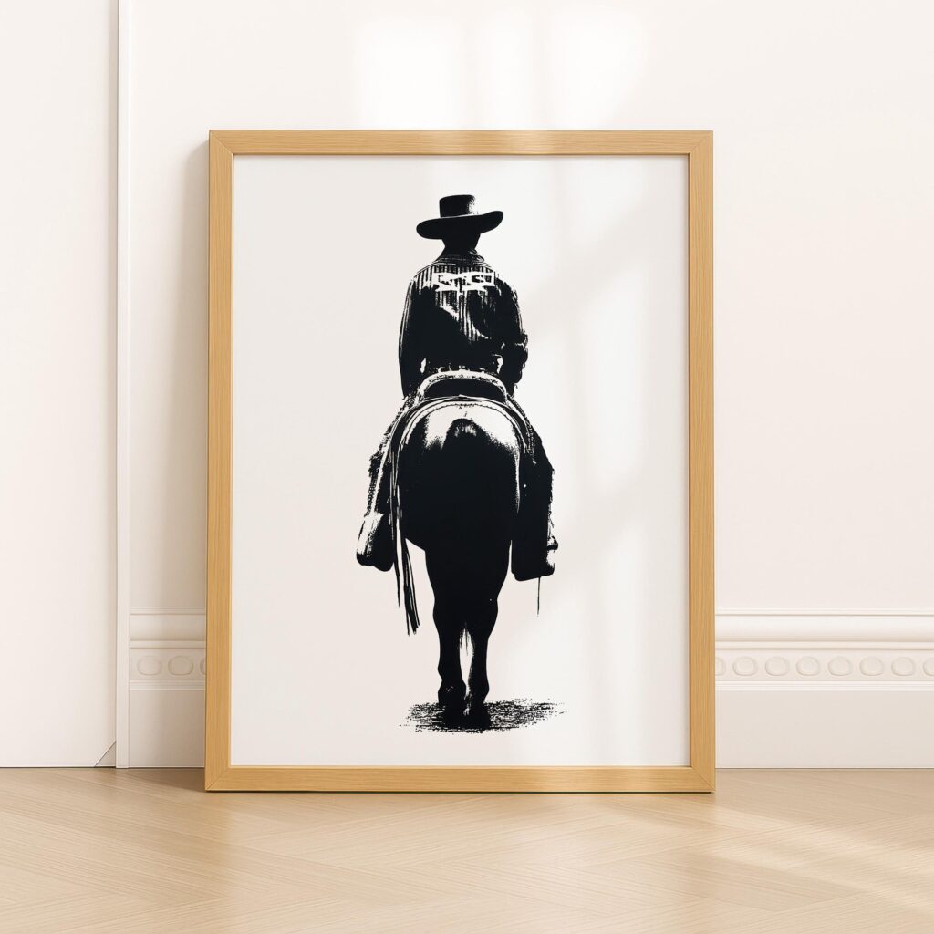 Cowboy on Horse Print