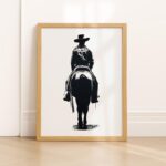Cowboy on Horse Print