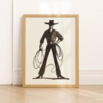 Cowboy with Lasso Western Print