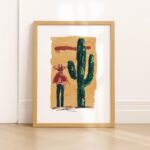 Cowgirl and Cactus Western Print