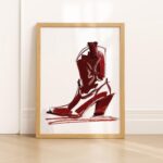 Cowgirl Boot Sketch Art