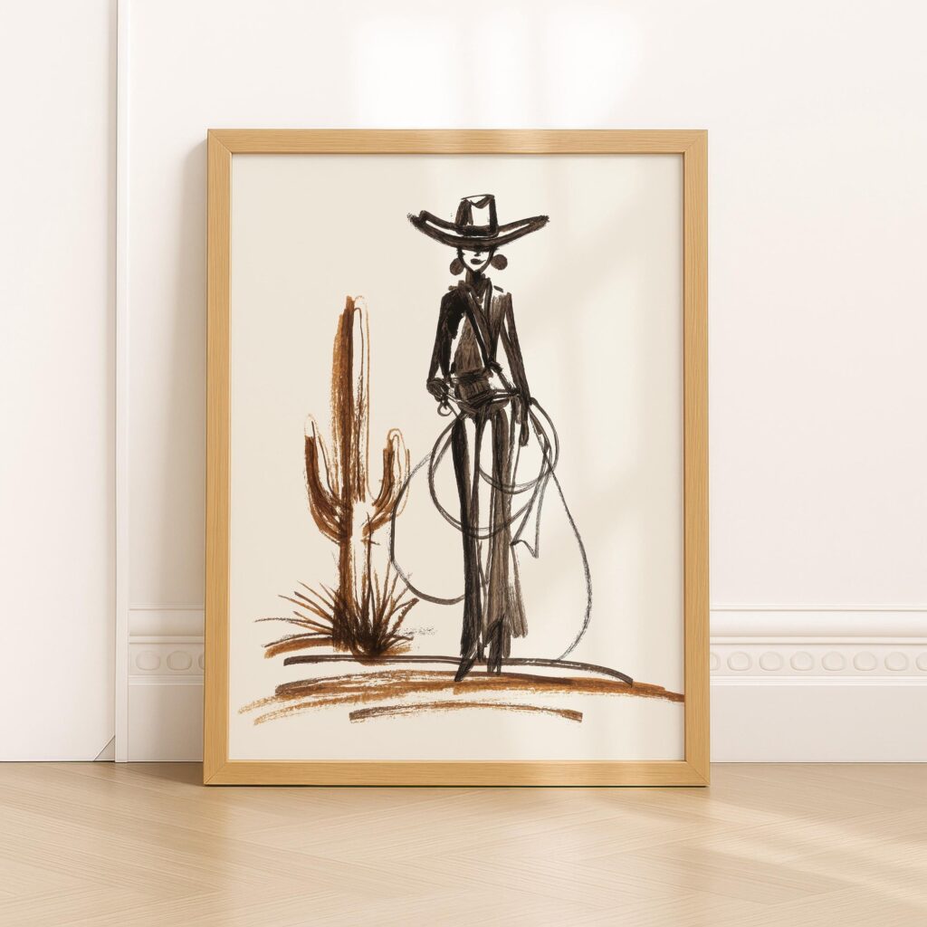 Cowgirl Desert Wall Art