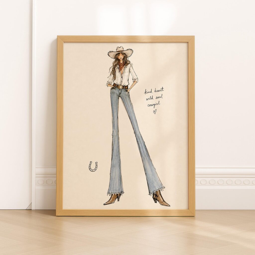 Cowgirl Fashion Print