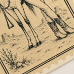 Cowgirl Leaning on Her Horse in the Desert Print