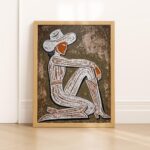 Cowgirl Linocut Art Print