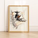 Cowgirl Reading Print Western Bedroom Wall Art