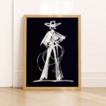 Cowgirl Sketch Print