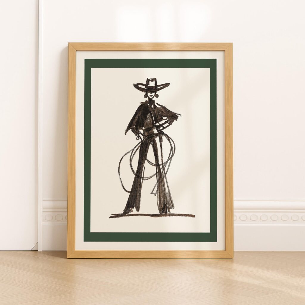 Cowgirl Roping Western Wall Art