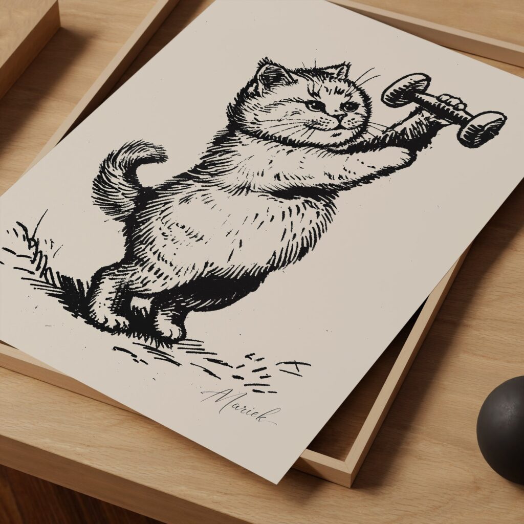 Fitness Cat Print