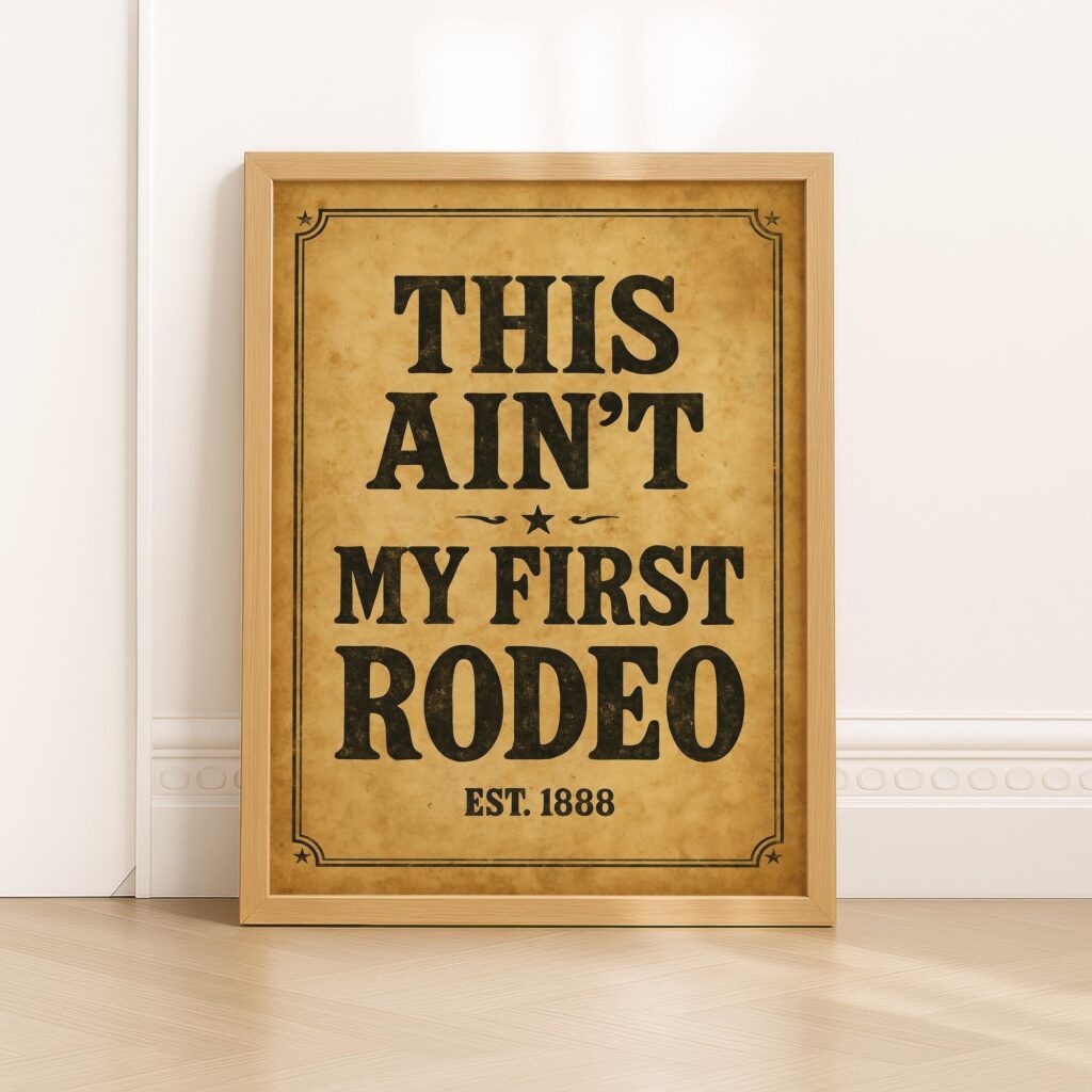 Funny Western Sign Print