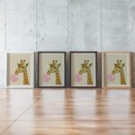 Giraffe with Bubblegum Print