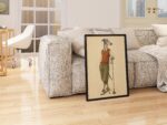 Greyhound Golfer Portrait Print