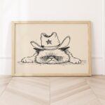 Grumpy Cowboy Cat Sheriff Print