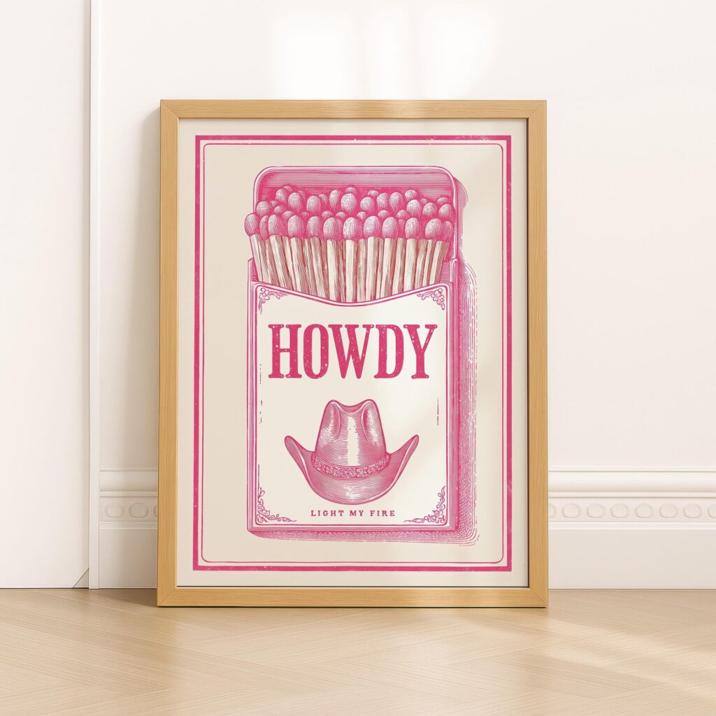 Howdy Matchbox Western Print