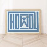 Howdy Blue Heart Print